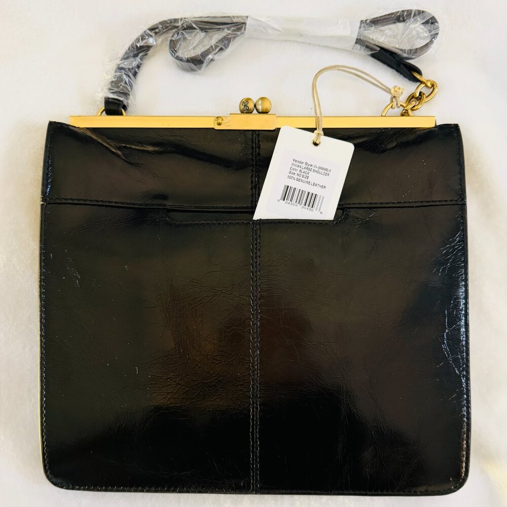 HOBO Vivian Large Shoulder bag black leather NWT 10 x 11 x 4.5"